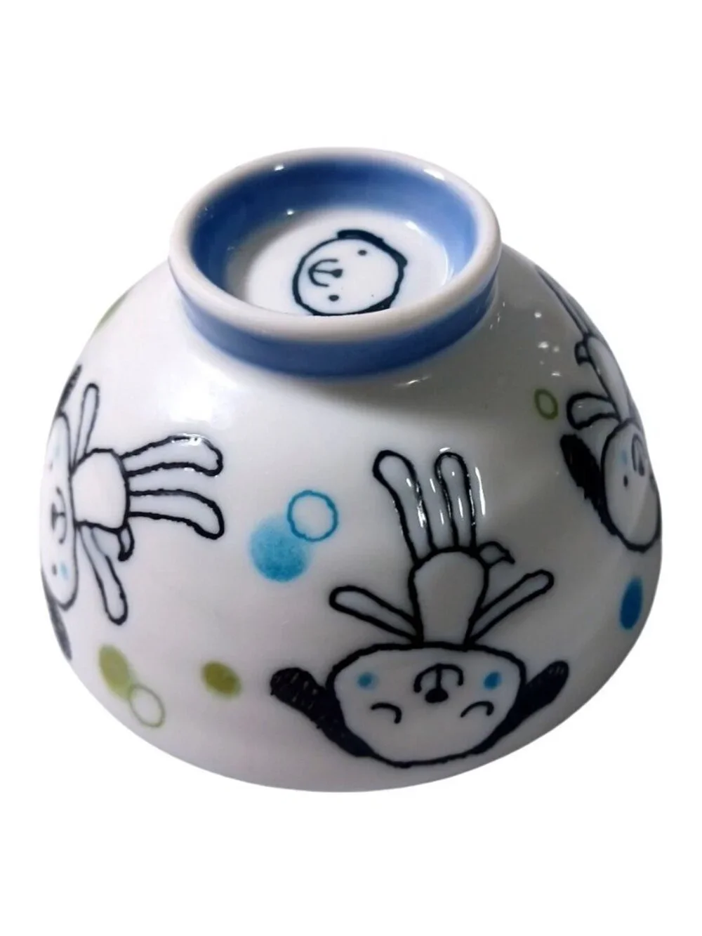 Yamashita Japan Embossed Cute Kawaii Puppy Dog Rice Bowls Set Of 4 Kidcore 4 X 2